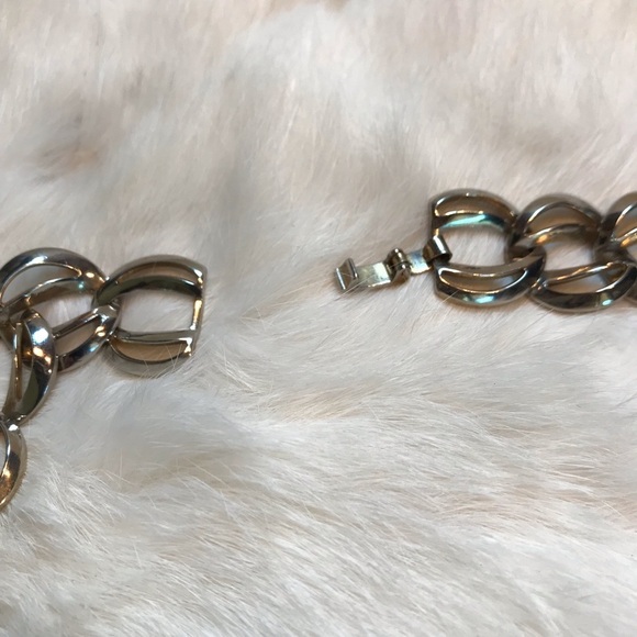 Vintage Gold tone Fancy Double Chain link Necklace - Picture 7 of 8